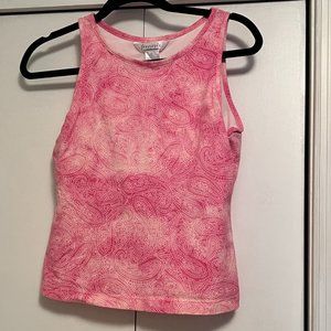 Danskin Freestyle Pink Paisley Workout Top  - Large